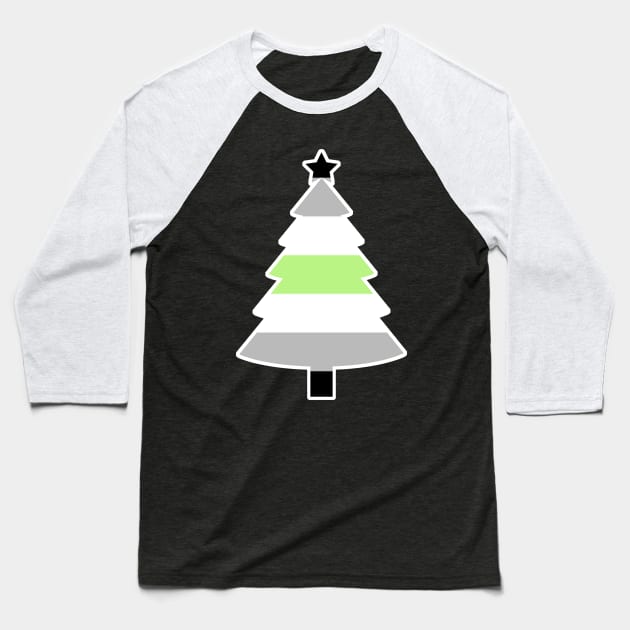 Christmas Tree LGBT Flag Agender Baseball T-Shirt by aaallsmiles